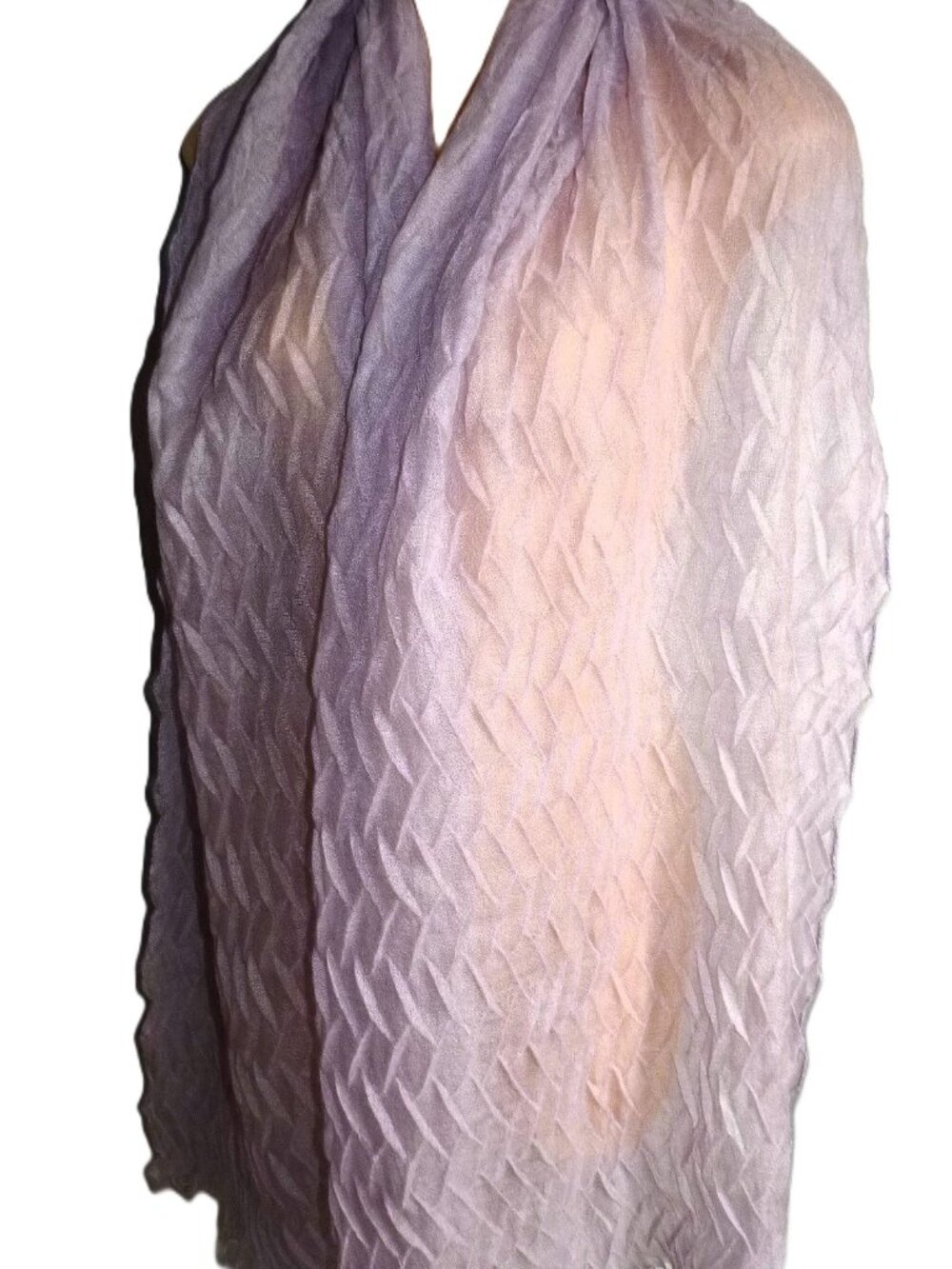 Colombo cashmere silk chevron pleated scarf